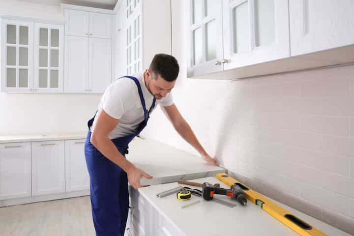 A kitchen countertop made of a durable and stain-resistant material, designed for easy maintenance in University Park